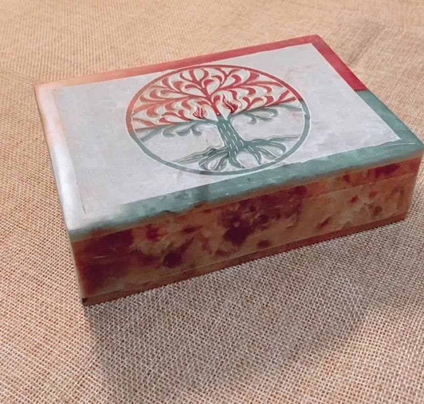 Tree of Life Soapstone Storage Box｜手工雕刻生命之樹皂石盒