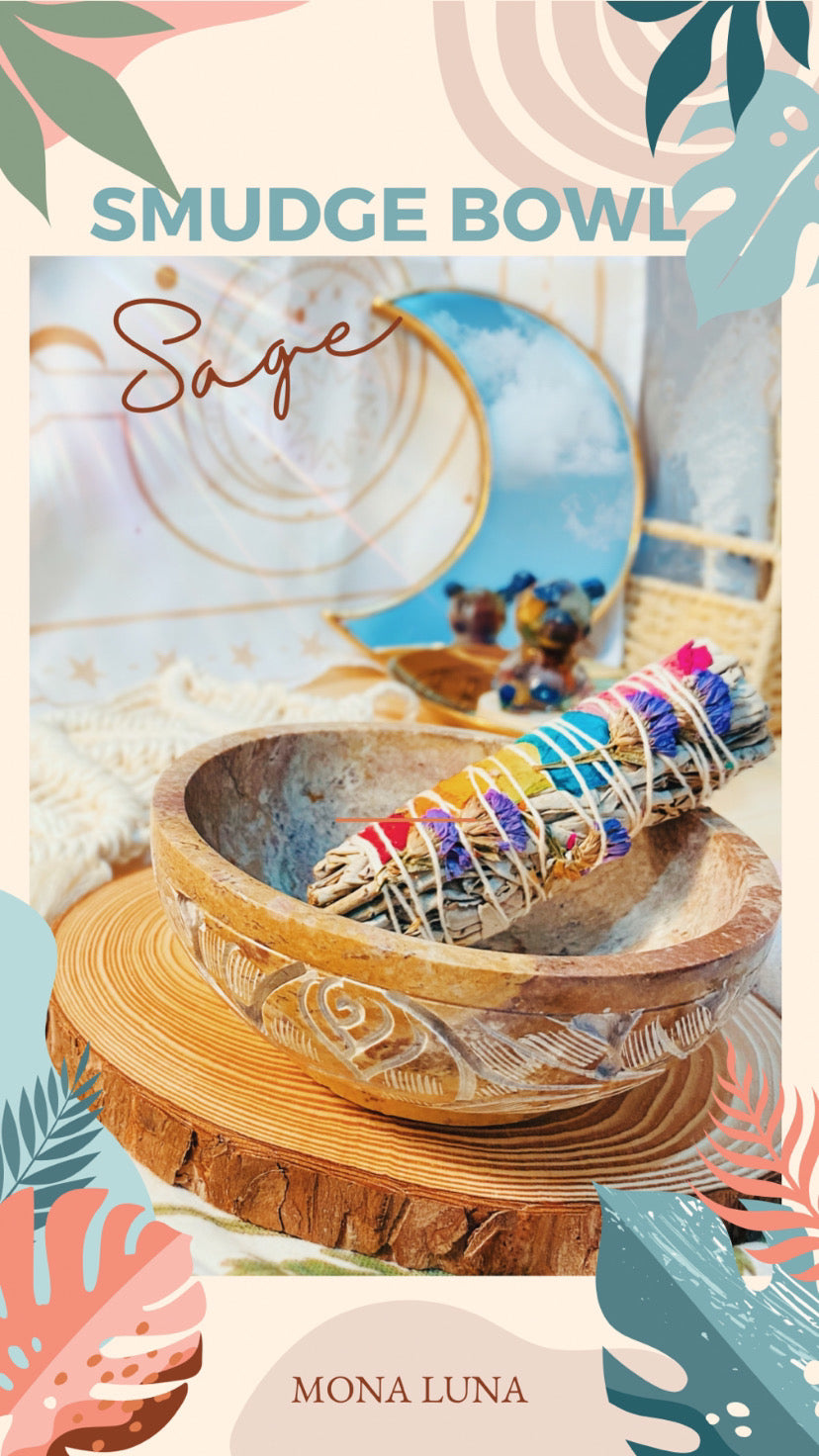 Soapstone Smudge Bowl | 手工雕刻皂石碗